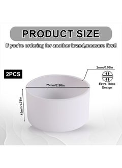 SAVITA 2pcs Protective Silicone Boot, Silicone Boot Sleeve for Water Bottle Accessories Compatible with Stanley Quencher Adventure 40oz & Stanley IceFlow 20oz 30oz (White)  - Image 1
