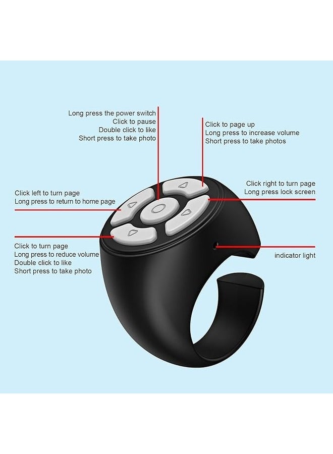 أداة النقر على الصفحة، جهاز التحكم عن بعد | جهاز تحكم عن بعد لغلق الإصبع لاسلكيًا، وحدة تحكم للهاتف المحمول غير لامعة لتسجيل الفيديو، والسفر، والسيارة، والتخييم - Image 4