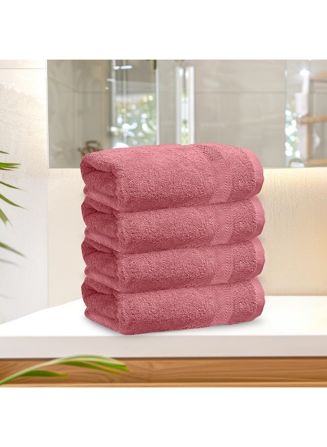 Rest Hand Towel Set Of 4 Dust Pink Cotton Hand Towel 50X100Cm , 20X39 Inch Soft Lightweight Quick Drying Salon Towel For Styling Spa Household Bedroom Gym With Maximum Absorbency  - Image 1