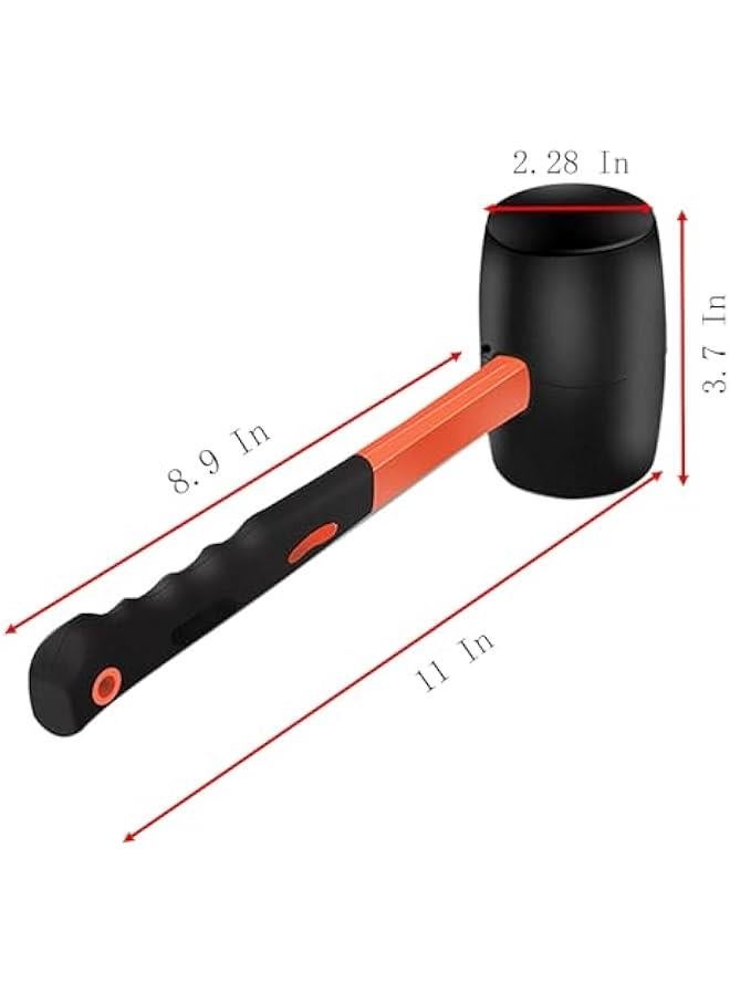Rubber Hammer with Shock Absorbing Fibre Handle, 15.8 Oz Mallet for Camping, Floor Installation, Tent Stakes, Home Decoration and Woodworking (15.8 oz) - Image 2