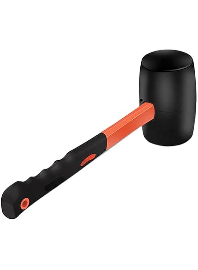 Rubber Hammer with Shock Absorbing Fibre Handle, 15.8 Oz Mallet for Camping, Floor Installation, Tent Stakes, Home Decoration and Woodworking (15.8 oz) - Image 1