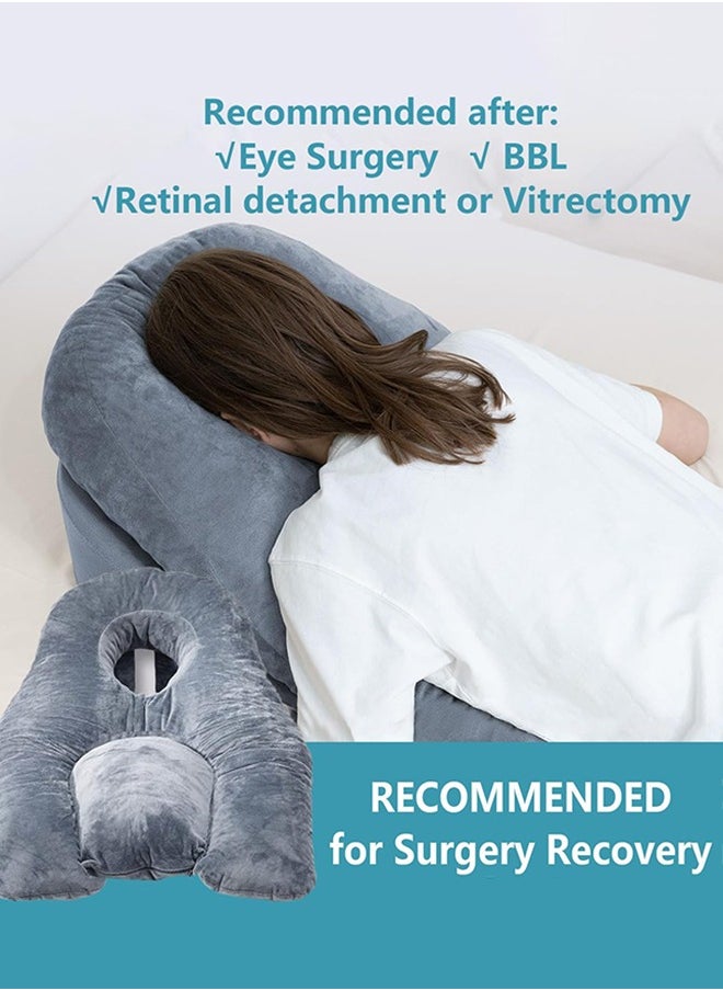 Garlo - Face Down Pillow for Sleeping - for BBL or Eye Surgery Recovery - Prone Pillow for Vitrectomy or Retinal Surgery - Home Massage Pillow with Shredded Memory Foam - Image 1