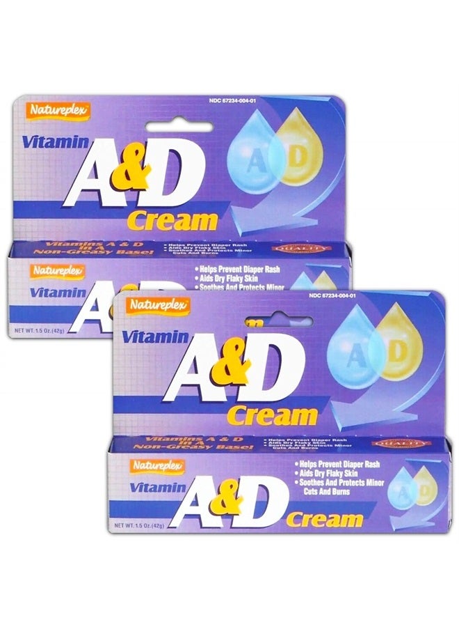 Natureplex 2X Natureplex Vitamin A & D Cream 1.5 oz Diaper Rash Cuts Burns Chapped Skin