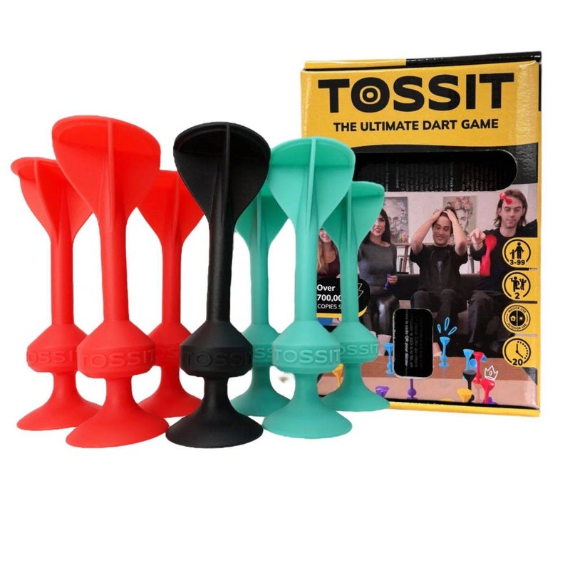 TOSSIT توسيت مجموعة بدء لعبة السهام النهائية (7 قطع، أحمر/سماوي) - Image 2