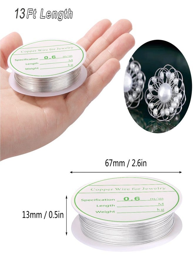 MIKIMIQI 3 Pack Jewelry Wire - 22 Gauge Tarnish Resistant Copper Beading Wire for Jewelry Making, 0.6mm X 4m Each (Silver) - Image 3