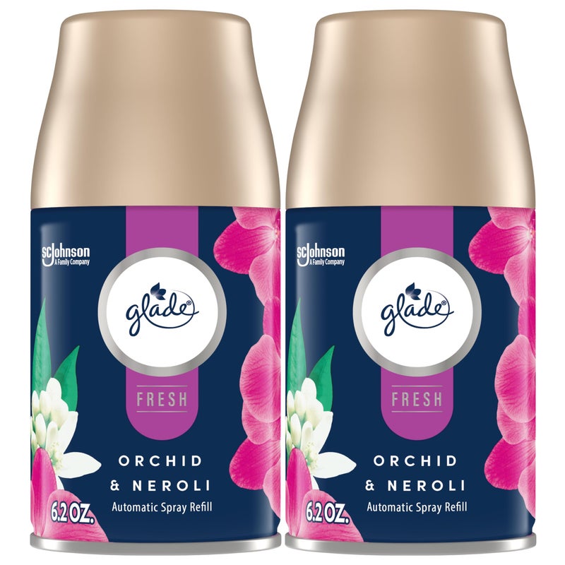 Glade Automatic Spray Refill, Air Freshener for Home and Bathroom, Orchid & Neroli, Fresh Collection, 6.2 Oz, 2 Count - Image 1