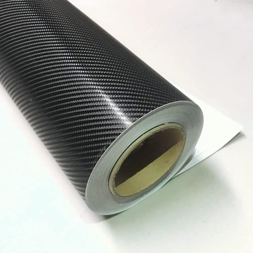 F & B LED LIGHTS ملصق فايبر كربون أسود 4D مع أضواء LED - خالي من فقاعات الهواء ومضاد للتجاعيد (12" × 60" / 1 قدم × 5 أقدام) - Image 3