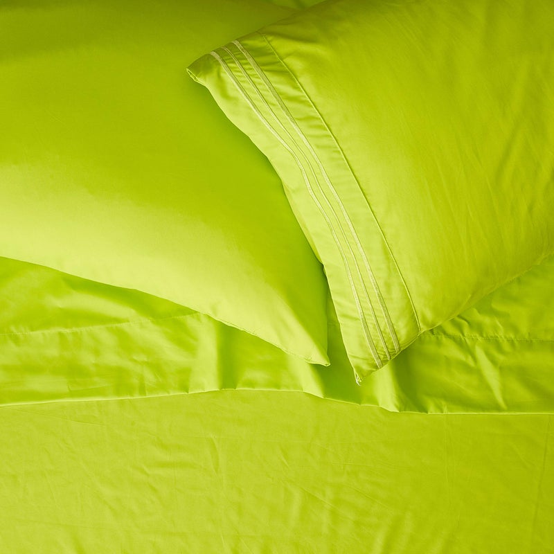CELINE LINEN Luxury Silky-Soft 1500 Premier Softest Hotel Quality Wrinkle-Free 4-Piece Bed Sheet Set  Deep Pocket up to 16 inch  King Lime - Image 2