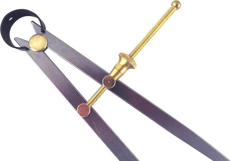 Taytools 467979 Toolmaker's “Yankee” Quick-Spring Nut, Rapid Adjust, Spring Inside Calipers ID Dividers, 0-12” / 300 mm Range, Brass Fulcrum and Fine Adjustment Mechanism, Flat Leg - Image 3