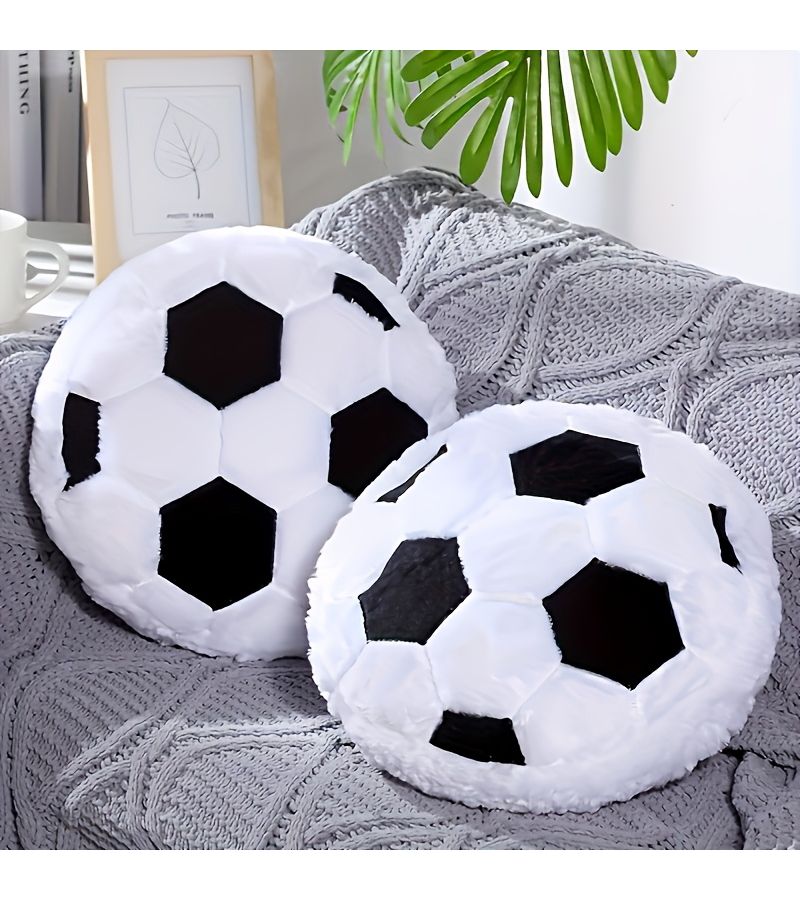 Soft Football Pillow Decorative Plush Toy 1pc for Bedroom Sofa Gift - Image 1