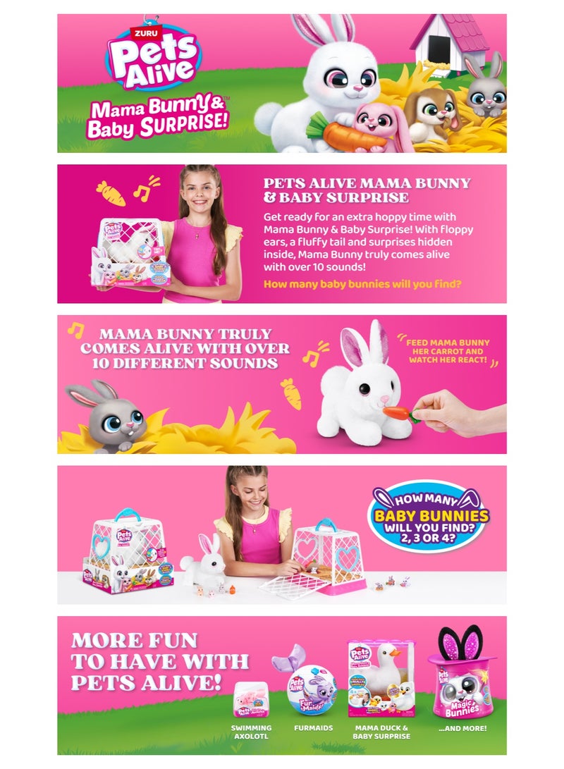 Pets Alive Zuru Pets Alive Mama Bunny and Baby Bunny surprise – Playset - Image 2