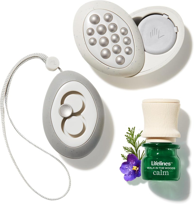 LifeLines Lifelines Scent-Infused Grounding Stones, 2-Pack, Flow Pack - Portable Fidgets for Adults with Essential Oil Blend & Diffusion Stones for Sensory Immersion - Calming Waterless Passive Diffuser 