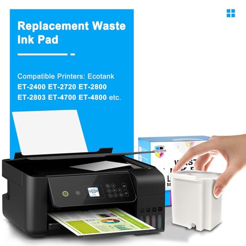 Poschink Waste Ink Pad Replacement for EPSON Ecotank ET-2800 ET-2803 ET-2720 ET-2400 ET-2711 ET-4700 L3110 L3210 L3150 L3250 etc. Printers, Maintenance Box with Extra Sponge Absorbant - Image 3