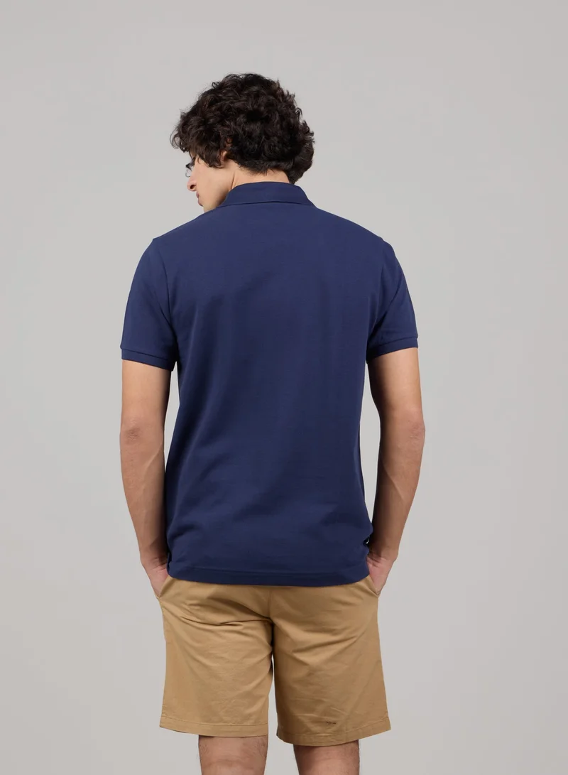 Just Nature Dark Navy Regular Fit Pique Polo Shirt for Men | Best Price UAE