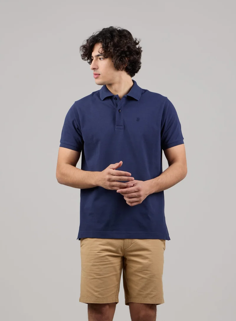 Just Nature Dark Navy Regular Fit Pique Polo Shirt for Men | Best Price UAE