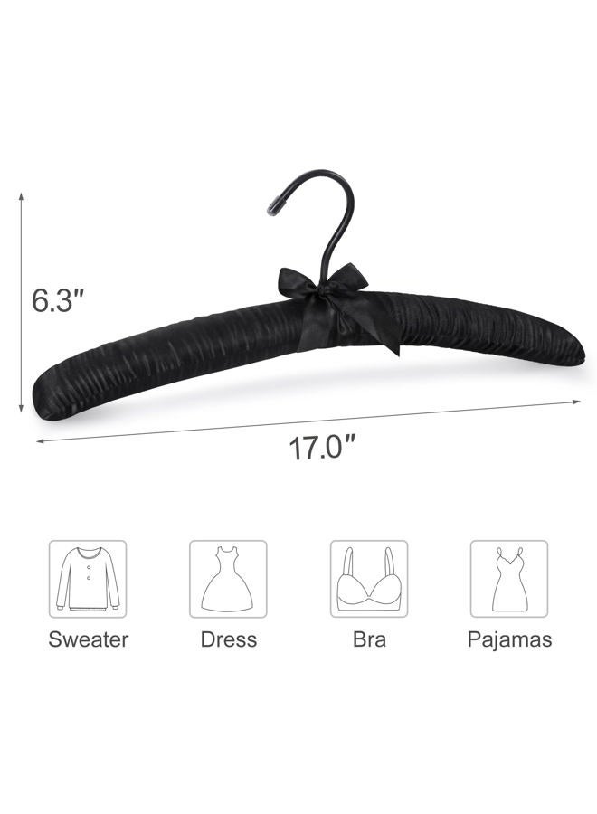 Topia Hanger Padded Hangers for Women Clothing,17-inch Satin Hangers 10 Pack Thick Foam Padded No Shoulder Bump for Sweaters, Coat, Blouses, Dresses-Black, CT18B-10 - Image 4