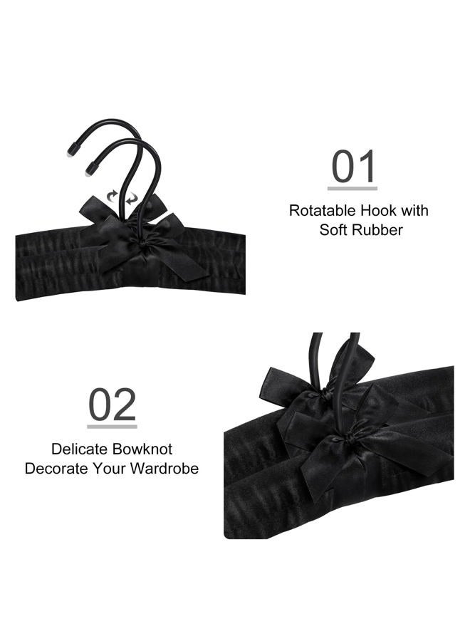 Topia Hanger Padded Hangers for Women Clothing,17-inch Satin Hangers 10 Pack Thick Foam Padded No Shoulder Bump for Sweaters, Coat, Blouses, Dresses-Black, CT18B-10 - Image 2