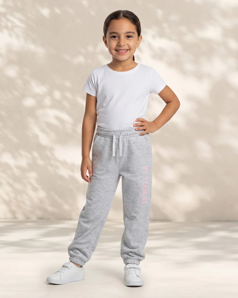 ردتاغ Girls Grey Jogger Track Pants
