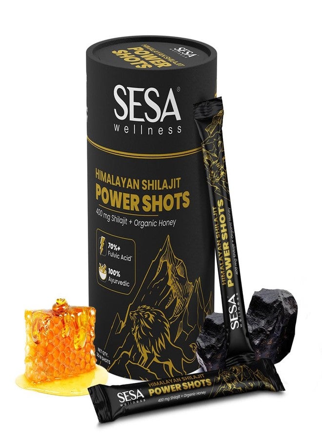 Sesa Himalayan Shilajit Power Shots | 30 Sticks | 400mg Pure Shilajit with Organic Honey | Lab Certified, 70%+ Fulvic Acid | Boosts Energy, Stamina & Immunity | 100% Ayurvedic | No Sugar Adulteration & Additives - Image 1