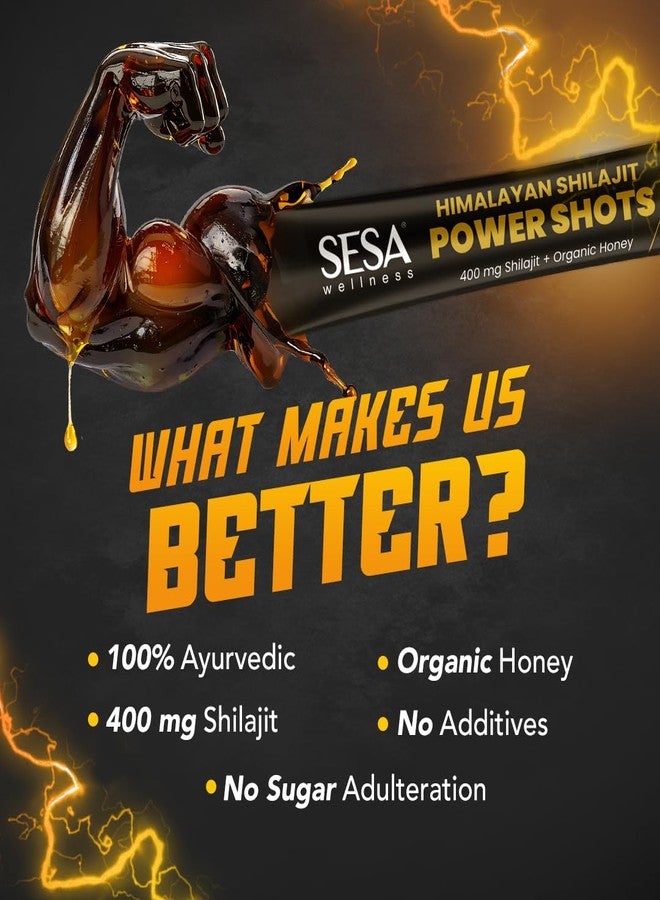 Sesa Himalayan Shilajit Power Shots | 30 Sticks | 400mg Pure Shilajit with Organic Honey | Lab Certified, 70%+ Fulvic Acid | Boosts Energy, Stamina & Immunity | 100% Ayurvedic | No Sugar Adulteration & Additives - Image 5