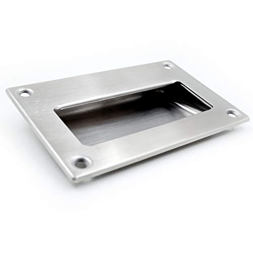 Jetland 2-Pack Concealed Recessed Pulls Handles - 5" x 3-1/4", Brushed Nickel, Rectangular Hidden Flush Pulls for Drawers Cupboards Cabinet Closet Doors, GMS128 - Image 3