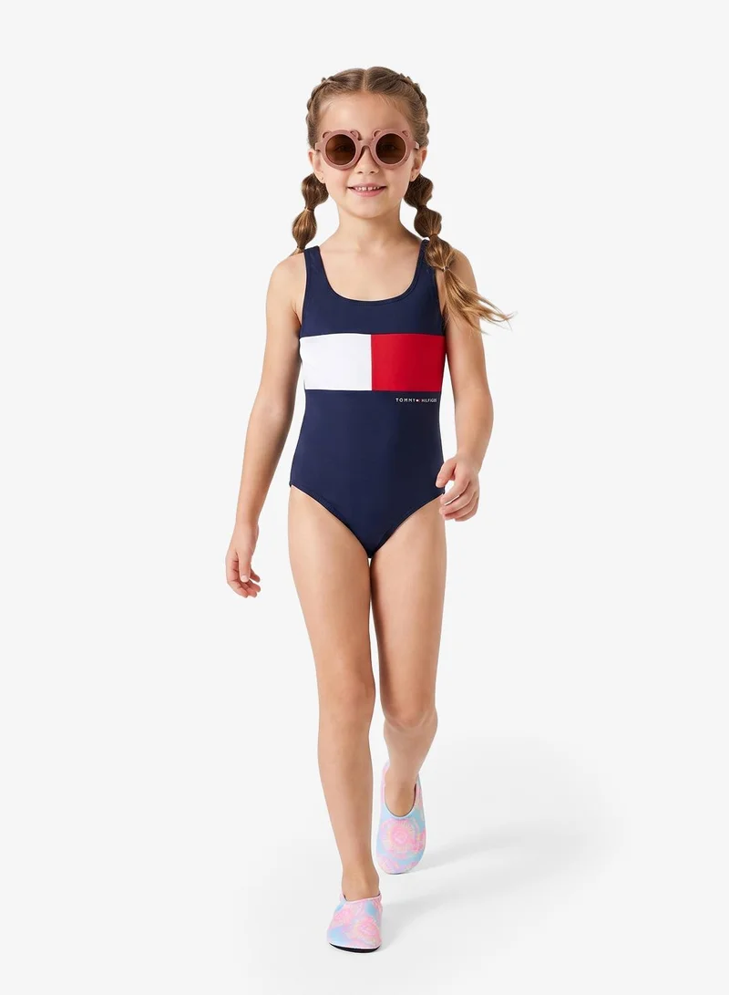 Tommy Hilfiger Classic Colour-Blocked Square Neck Swimsuit