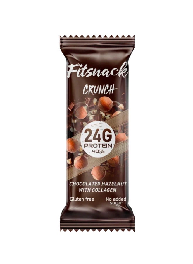 Fitsnack Crunch Hazelnut Protein Bar, 24% Protein, No Added Sugar, Crunchy Protein Snack - Image 1