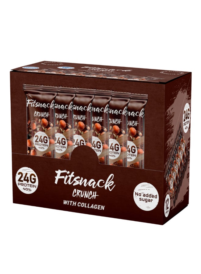 Fitsnack Crunch Hazelnut Protein Bar, 24% Protein, No Added Sugar, Crunchy Protein Snack - Image 4