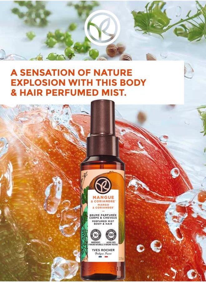Yves Rocher - BODY AND HAIR MIST MANGO CORIANDER 100ML BOTTLE - Image 1