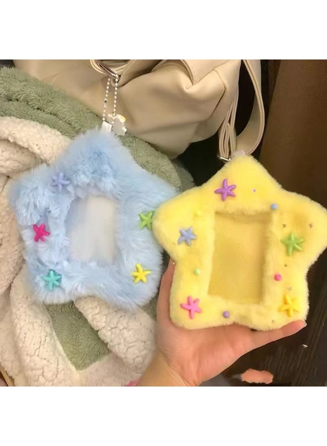 NIBEMINENT 1 - Piece Kitty Plush Kpop Photo Card Holder Pendant Key Chain ID Badge Holder ID Card Holder Photo Card Protector for School ID Office ID Access Card for Women Girls