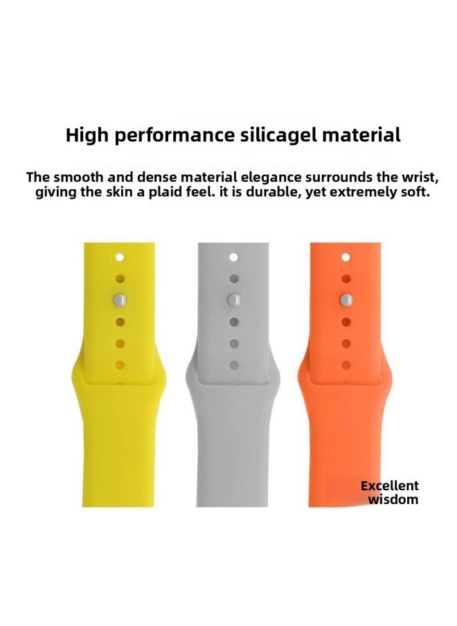 Generic - For Apple Watch Silicone Strap Iwatch9Ultra8 Generation 765432 Solid Color Anti-buckle For Apple Strap-Color:Applicable: 38/40/41mm Dial-ocean White - Image 1