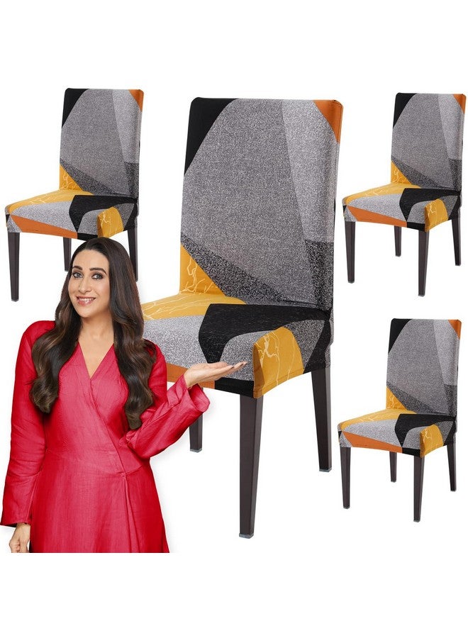 HOKIPO 4 Cover for Dining Chair Seats Elastic Slip Covers (AR-4103-S3*4) - Image 1