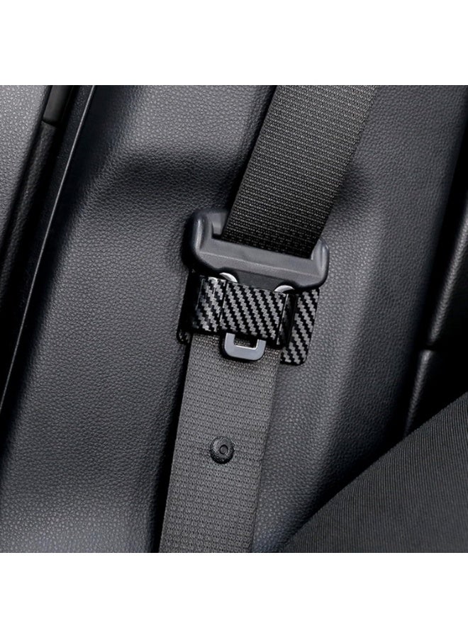 SYOSI Seat Belt Organizer Clip, ABS Seat Belt Stabilizer Seat Belt Anchor Car Interior Seat Belt Trim (Fiber Pattern, 4 Pcs)  - Image 1