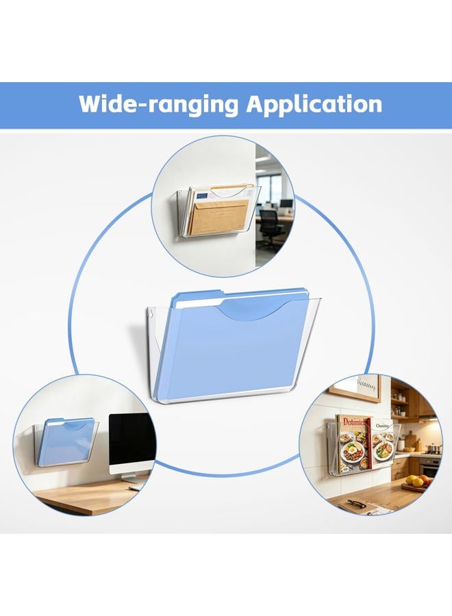 SUPEASY Clear Acrylic Single Pocket, Plastic Hanging Wall Mount File Holder Wall Mount for Hanging File Holder for Office Home, Clear (3 Pack) - Image 4