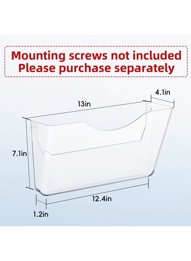 SUPEASY Clear Acrylic Single Pocket, Plastic Hanging Wall Mount File Holder Wall Mount for Hanging File Holder for Office Home, Clear (3 Pack) - Image 2