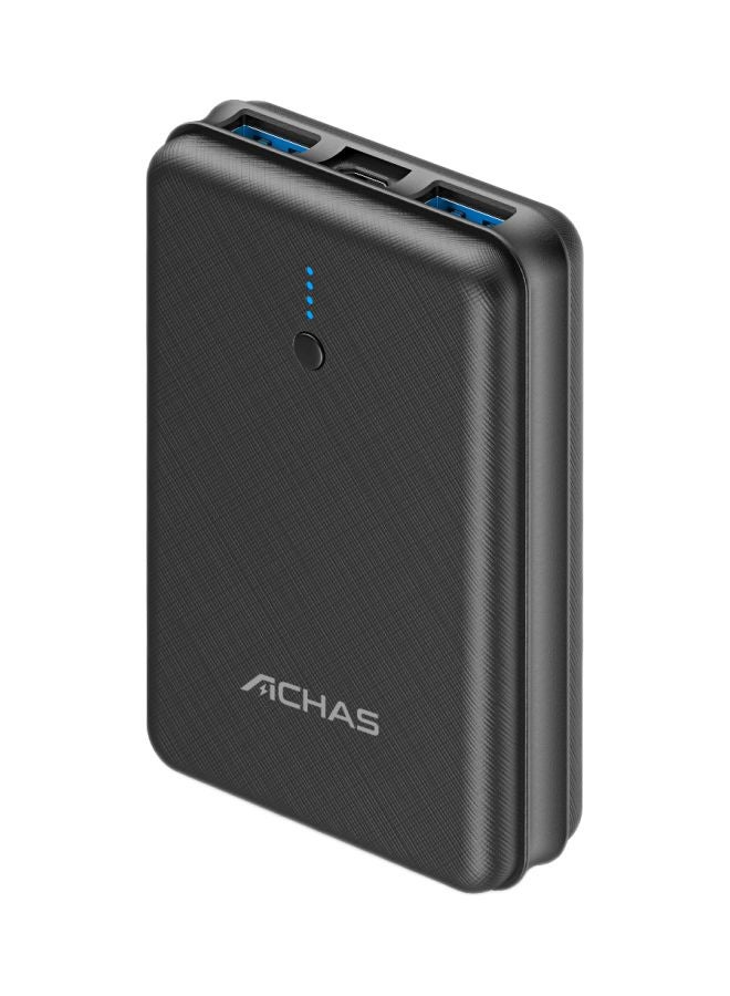 ACHAS 10000 mAh USB Port Powerbank Black/Blue/White - Image 1
