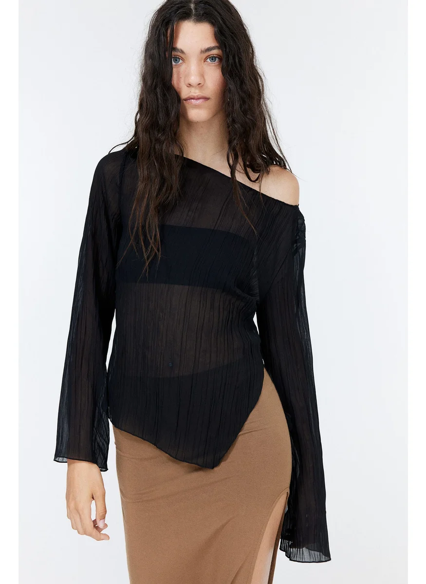 اتش اند ام Overlock-Detail Crinkled Top