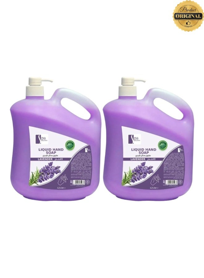 Spa System 2 Pieces Liquid Hand Soap Lavender 4.2 Litre - Image 1