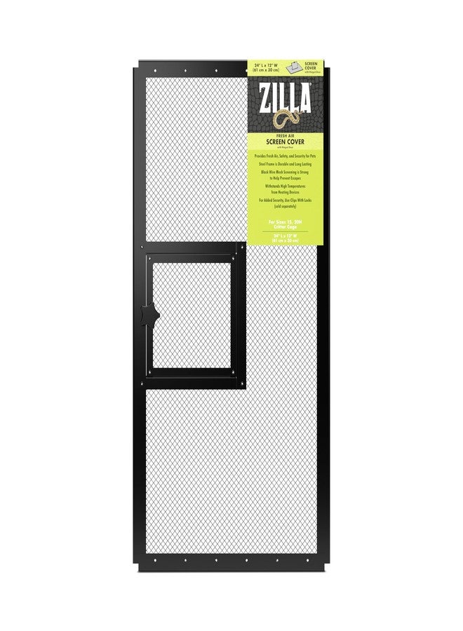 زيلا غطاء شبكي لتهوية حوض الزواحف من زيلا بيت مع باب مفصلي، مقاس 24 بوصة × 12 بوصة - Image 1