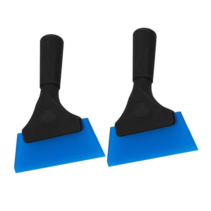 Car Film Scraper And Rubber Squeegee Set 2 Pieces With Handle Blue Window Wiper Windshield Cleaner For Glass Tinting And Cleaning Tool - Image 2