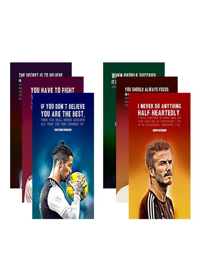 SWASUM Cristiano Ronaldo, David Beckham, Maradona, Loinel Messi, Neymaar, Kylian, Motivational and Inspirational Poster for Office, Home and gym, Pack of 06 (Vinyl) - Image 4
