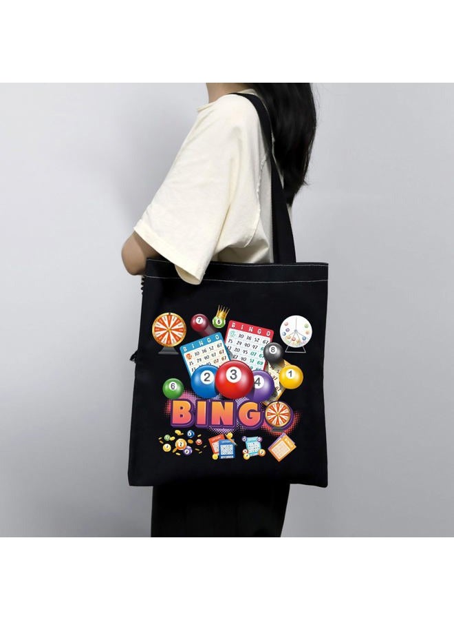 MBMSO Funny BGO Tote Bag BGO Lover Gifts BGO Shoulder Bag BGO Players Gift BGO Game Shopping Bag BGO Gambler Gift (Bingo TB-black) - Image 2