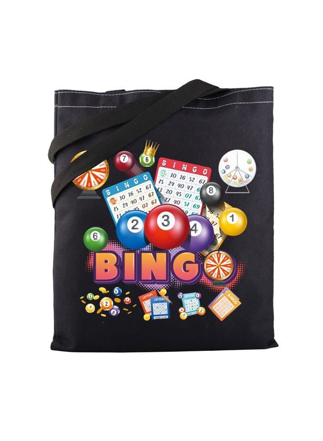 MBMSO Funny BGO Tote Bag BGO Lover Gifts BGO Shoulder Bag BGO Players Gift BGO Game Shopping Bag BGO Gambler Gift (Bingo TB-black) - Image 1