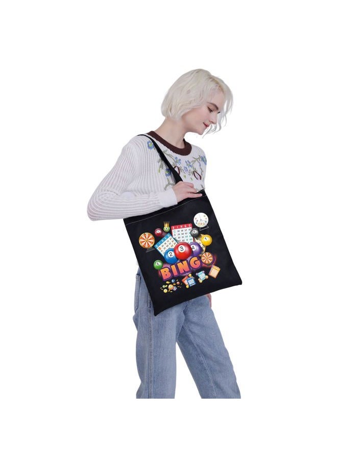 MBMSO Funny BGO Tote Bag BGO Lover Gifts BGO Shoulder Bag BGO Players Gift BGO Game Shopping Bag BGO Gambler Gift (Bingo TB-black) - Image 5
