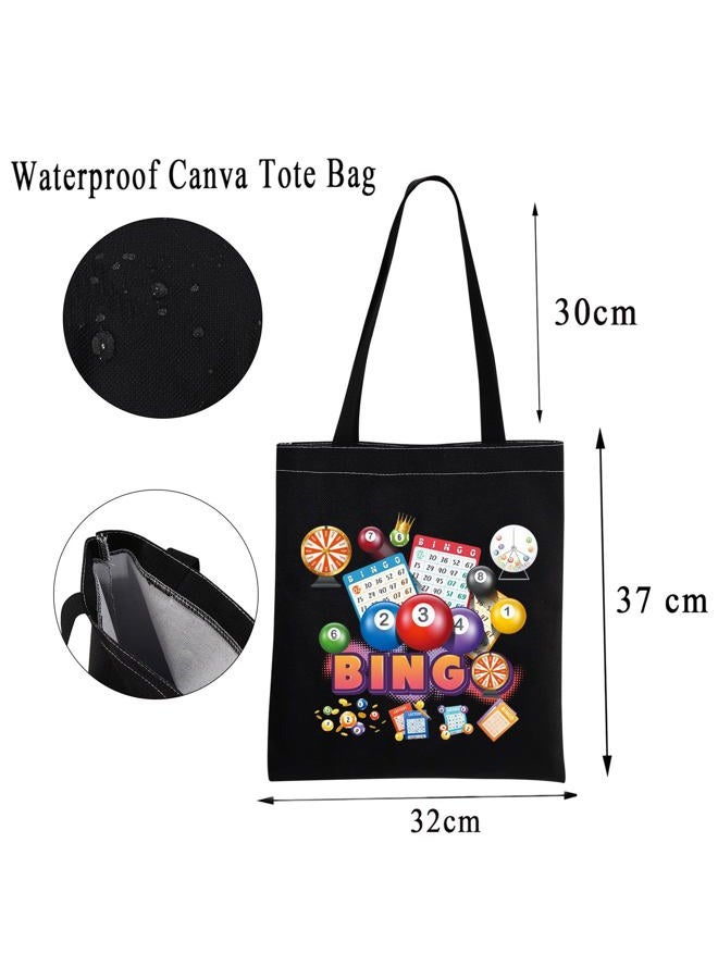 MBMSO Funny BGO Tote Bag BGO Lover Gifts BGO Shoulder Bag BGO Players Gift BGO Game Shopping Bag BGO Gambler Gift (Bingo TB-black) - Image 4