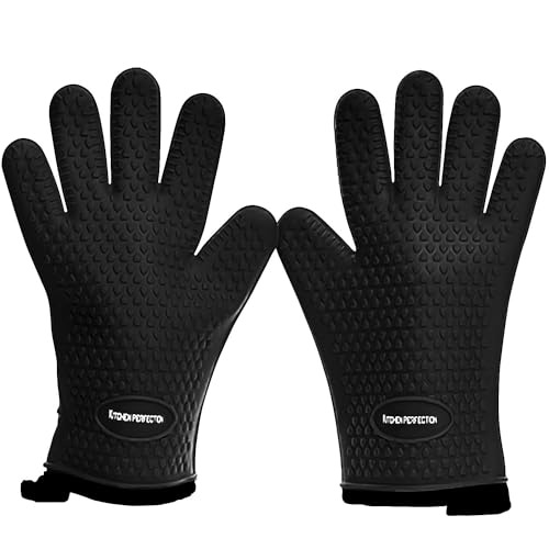 KITCHEN PERFECTION Silicone Smoker Oven Gloves -Extreme Heat Resistant BBQ Gloves -Handle Hot Food Right on Your Smoker Grill Fryer Pit|Waterproof Oven Mitts Grill Gloves |Superior Value Set+3 Bonuses - Image 2