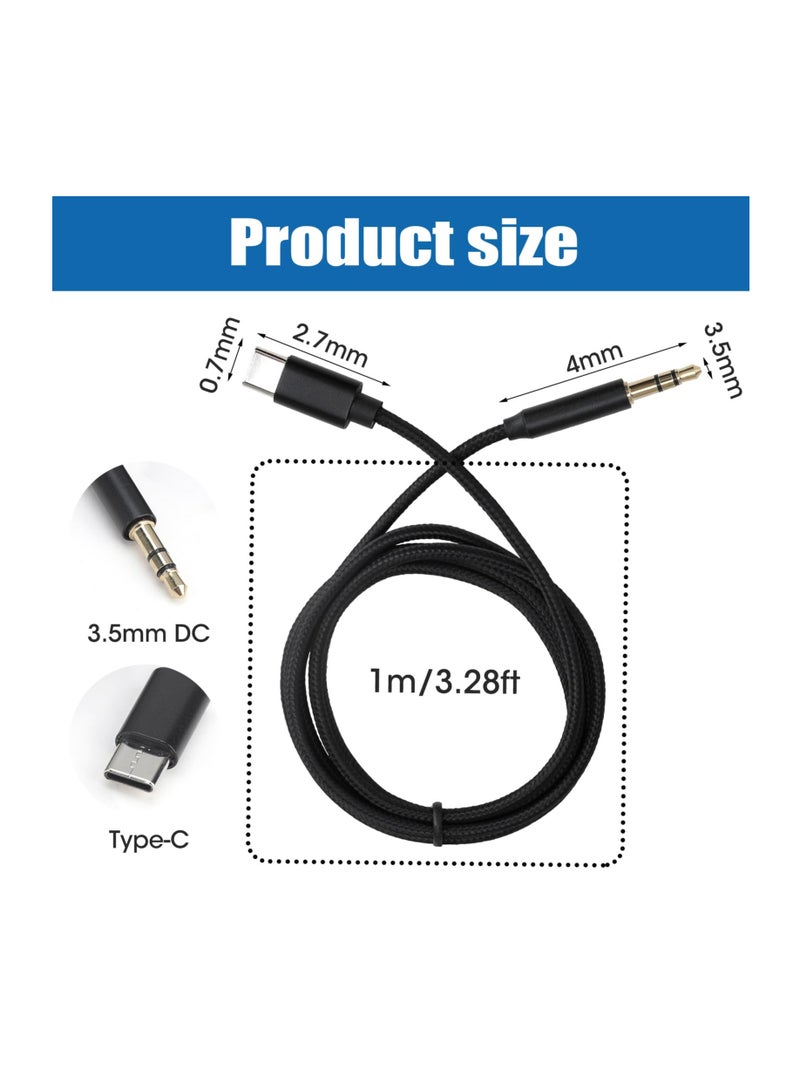 Excefore USB Type C Aux Cable, 3.5mm Aux Audio Jack Cab, USB C to 3.5mm In Car for Headphone Speaker Computer, Universal 3.5mm Stereo Plug Cord, Aux Cable Adapter Commpatable with Samsung Huawei  - Image 2