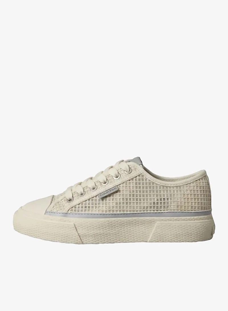 Calvin Klein Textured Canvas Platform Trainers