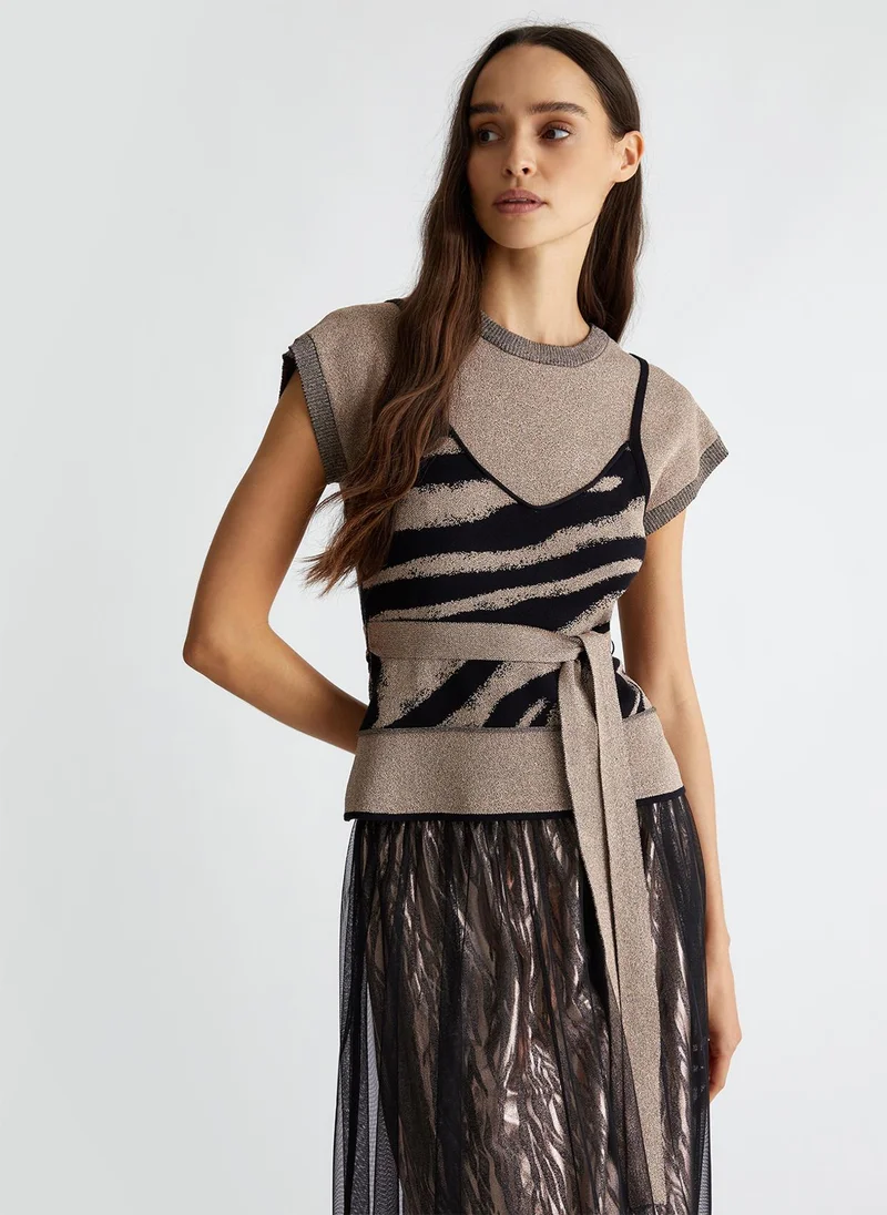 Liu Jo Jacquard jumper with belt