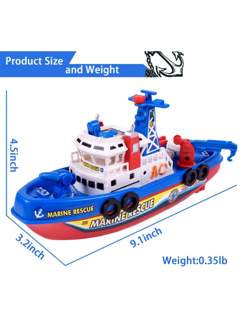 【Creative Kids Model Fire Boat】Electric Toy Boat With Music Light & Water Spray | Realistic Fire Boat Design With Vibrant Colors | Water Spray + Siren Sound + Flashing Red & Blue Lights | Develops Children's Cognitive & Hands-On Skills | Requires 3 AA Batteries (Not Included) | Safe & Eco-Friendly Material | Parent-Child Interactive Water Toy | Perfect For Bath Time Fun - Image 2